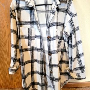 Over sized buffalo plaid button up